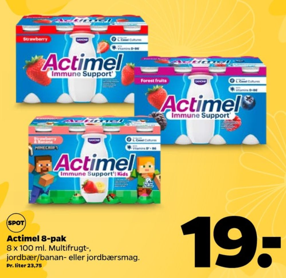 Danone Actimel, Drikkeyoghurt Jordbær & Banan