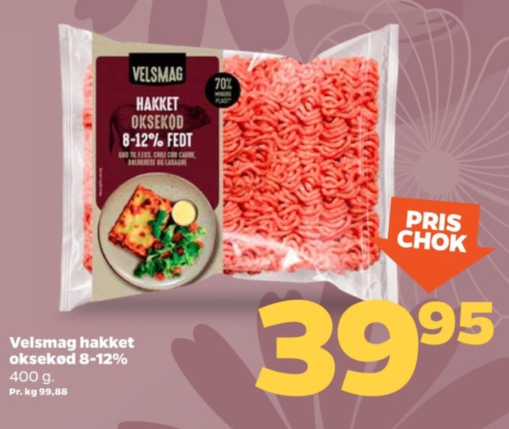 Velsmag, Hakket oksekød 8-12%
