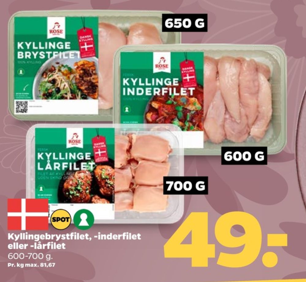Rose, Kyllingelårfilet