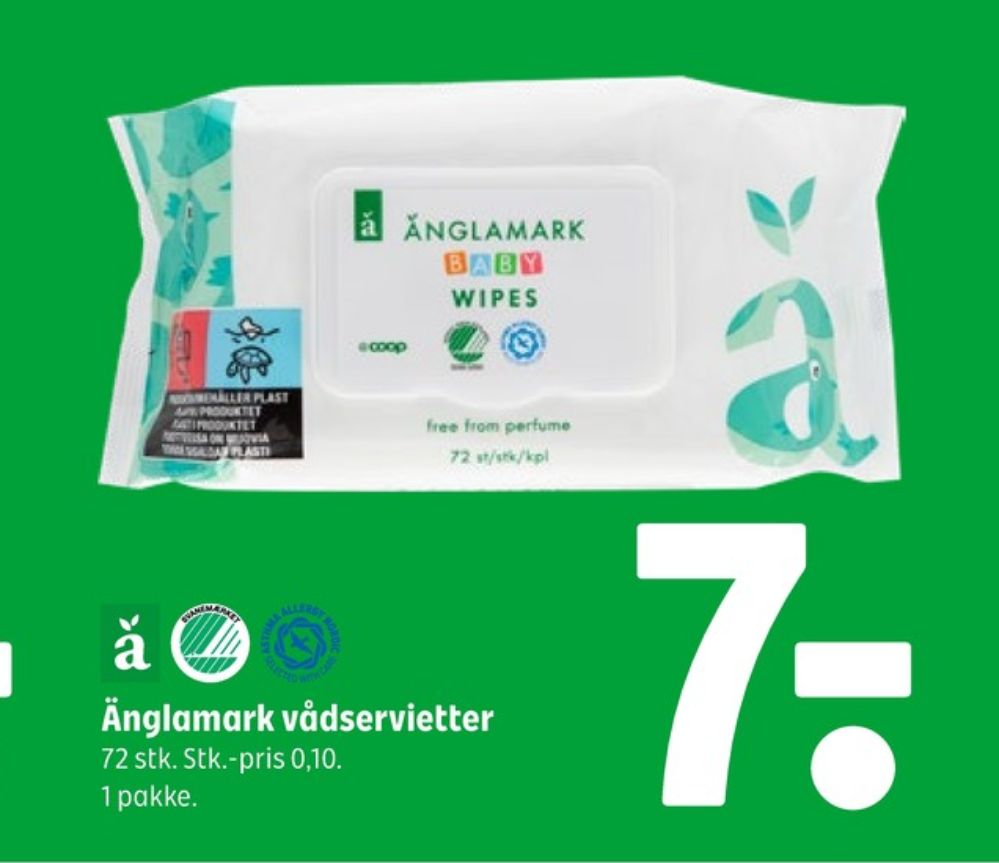 Änglamark, Vådservietter