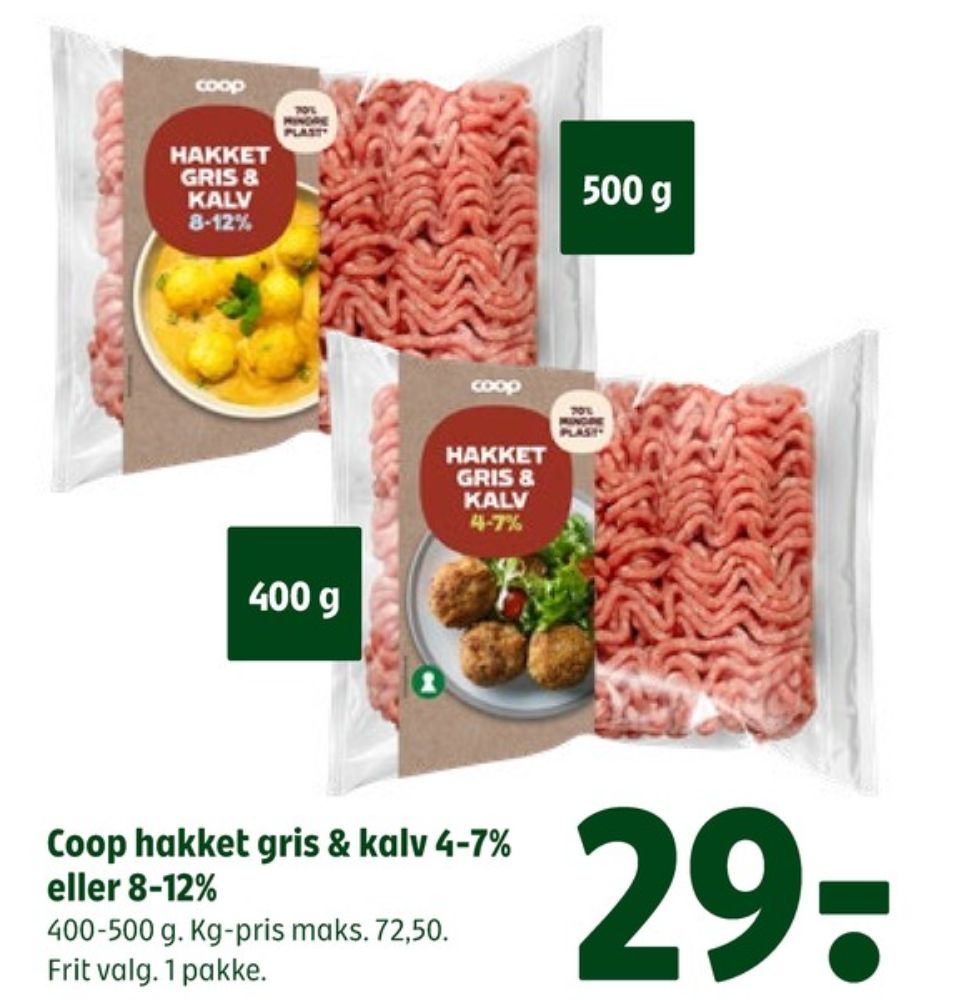 Coop, Hakket kalv og grisekød 8-12%