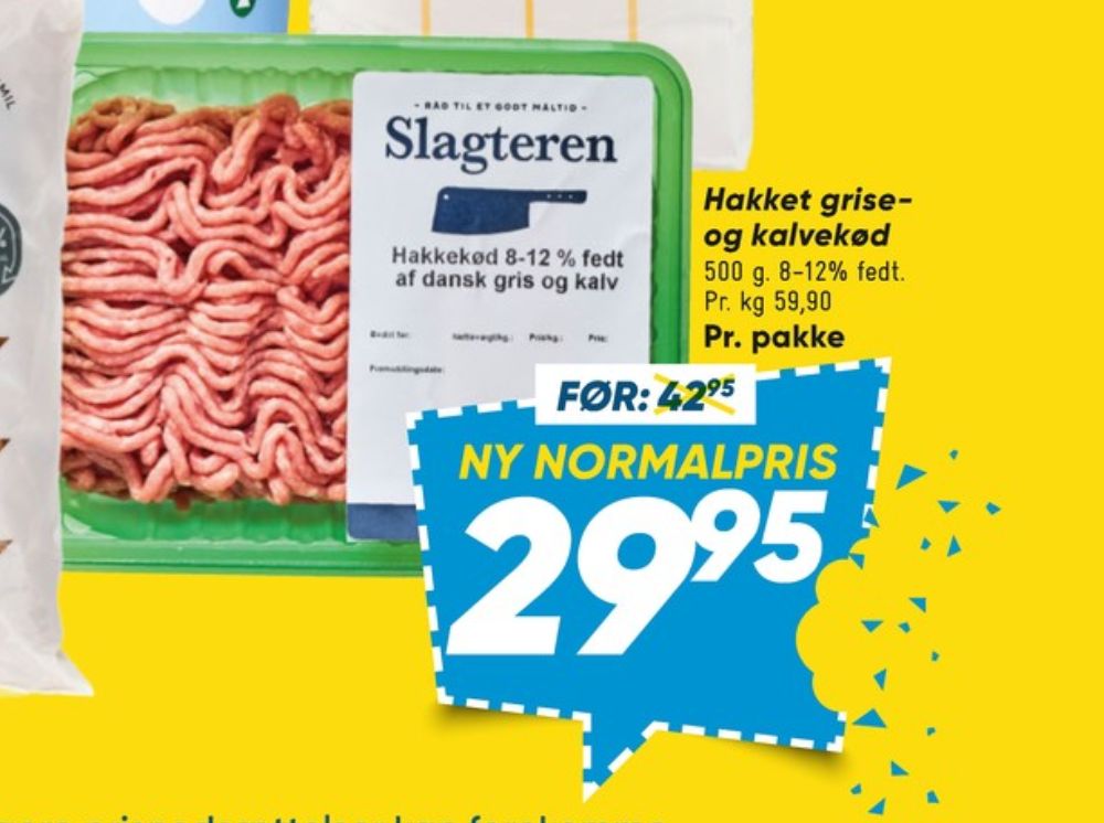 Hakket kalv og grisekød 8-12%