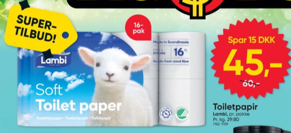 Lambi, Toiletpapir