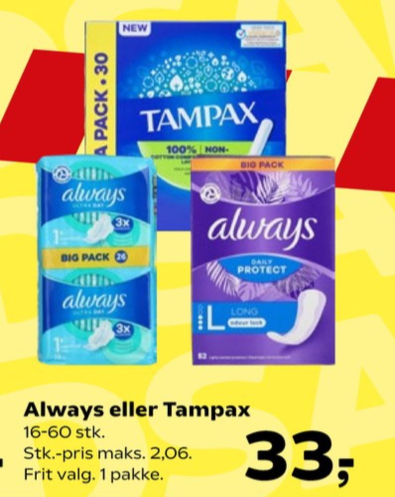 Tampax, Tamponer
