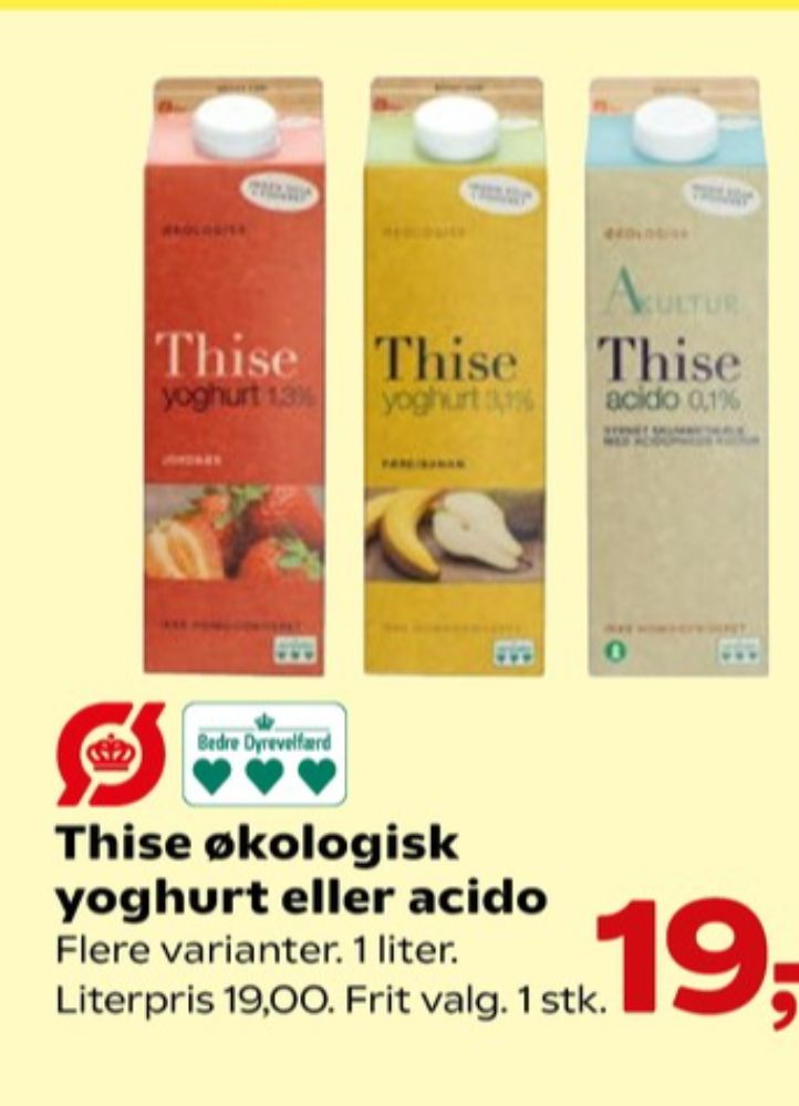 Coop 365 Thise, Jordbær 1,3% Yoghurt 
