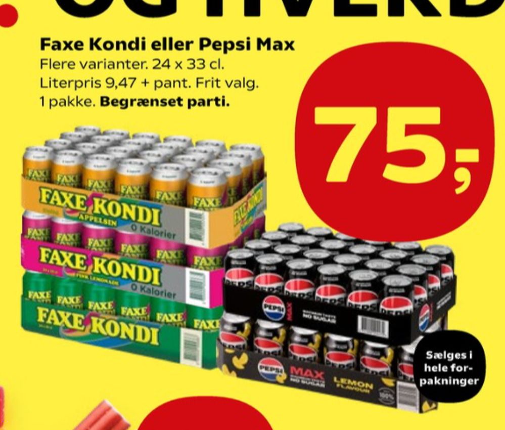 Pepsi Max Lemon, Cola 24 pk.