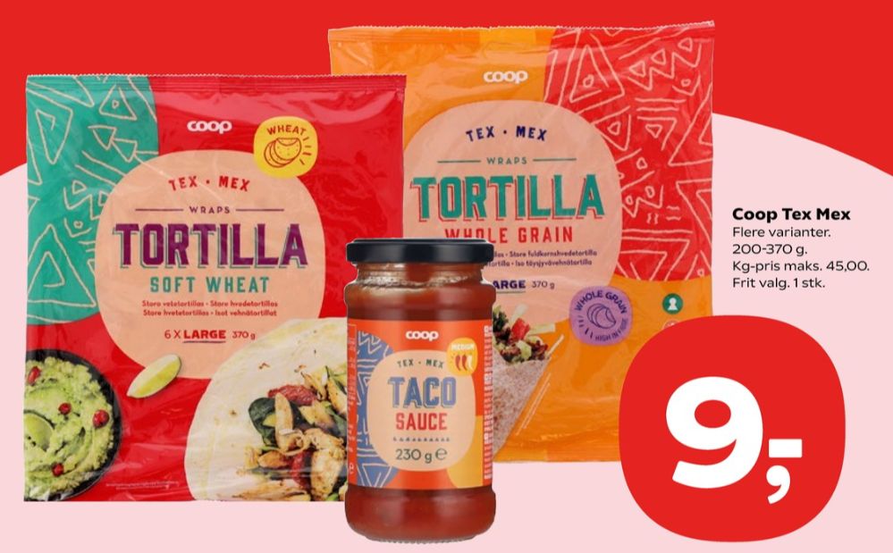 Coop, Tortillawraps Whole Grain 6 x Large