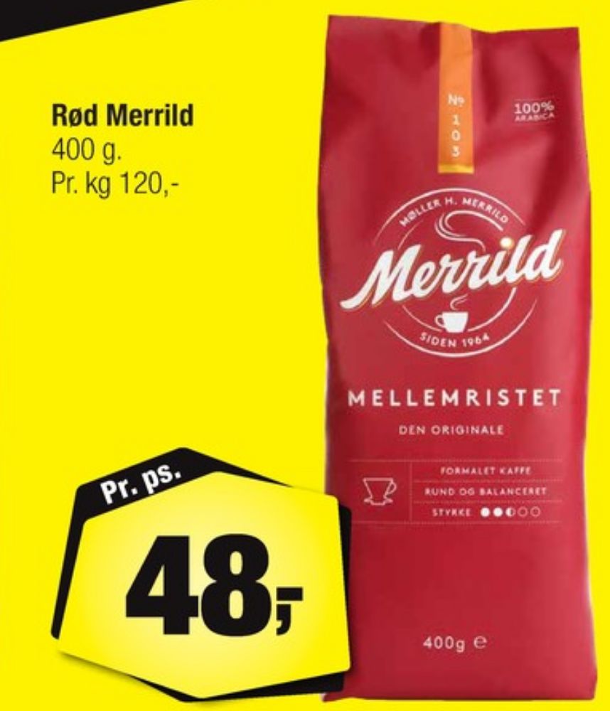 Merrild Mellemristet, Kaffe Formalet