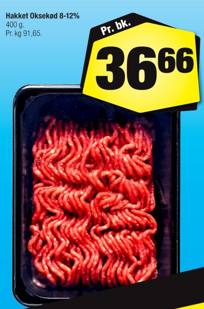 Hakket oksekød 8-12%