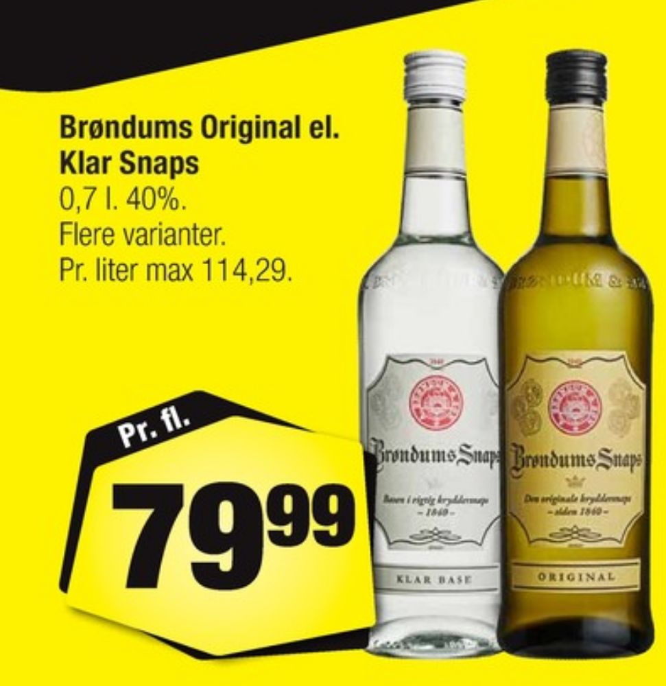 Brøndums  Klar, Snaps