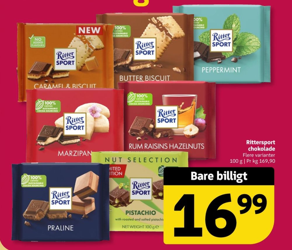 Ritter Sport, Chokoladeplade Pistazie