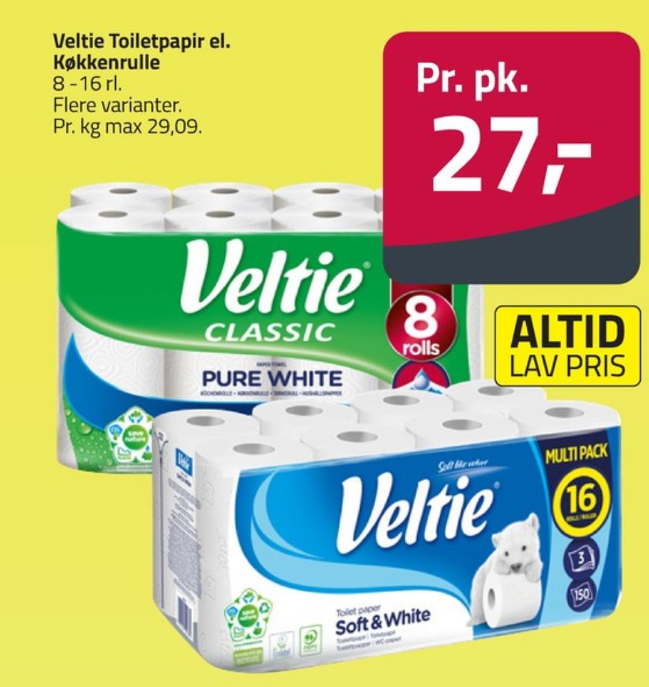 Veltie, Toiletpapir