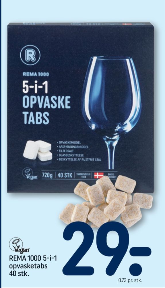 Rema 1000, Maskinopvask-tabs