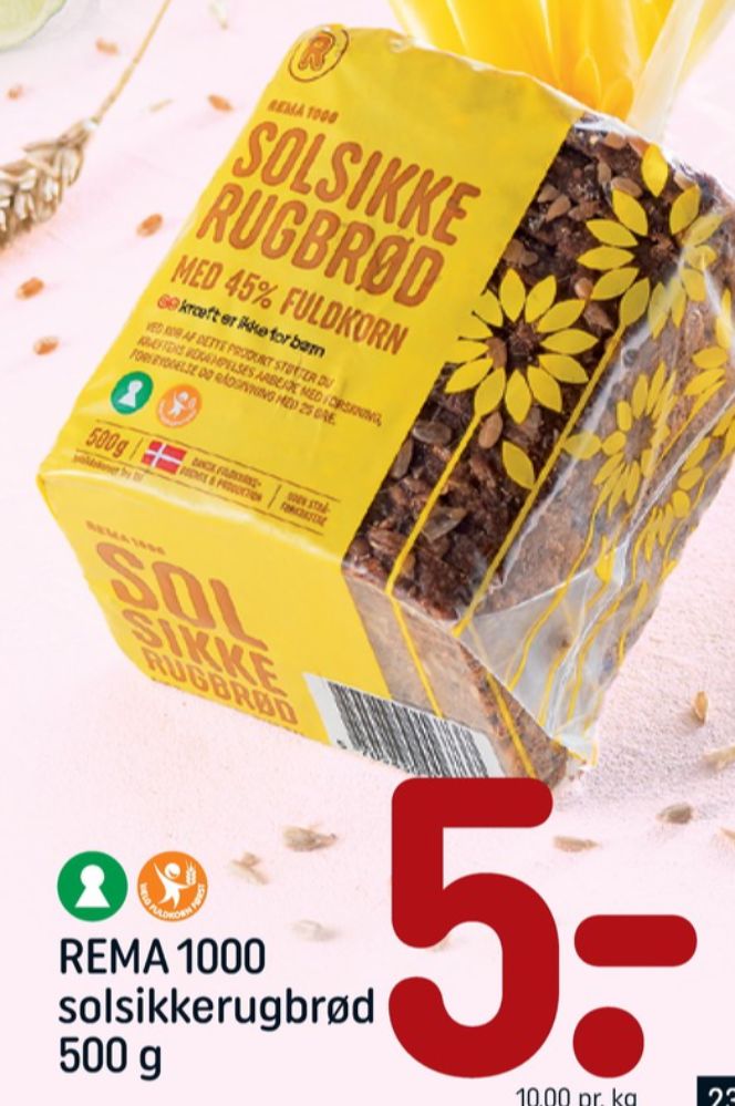 Rema 1000, Solsikkerugbrød