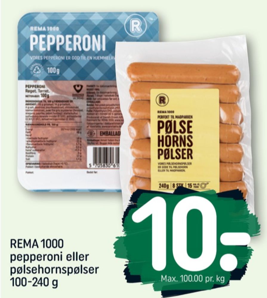 Rema 1000, Pølsehornspølser