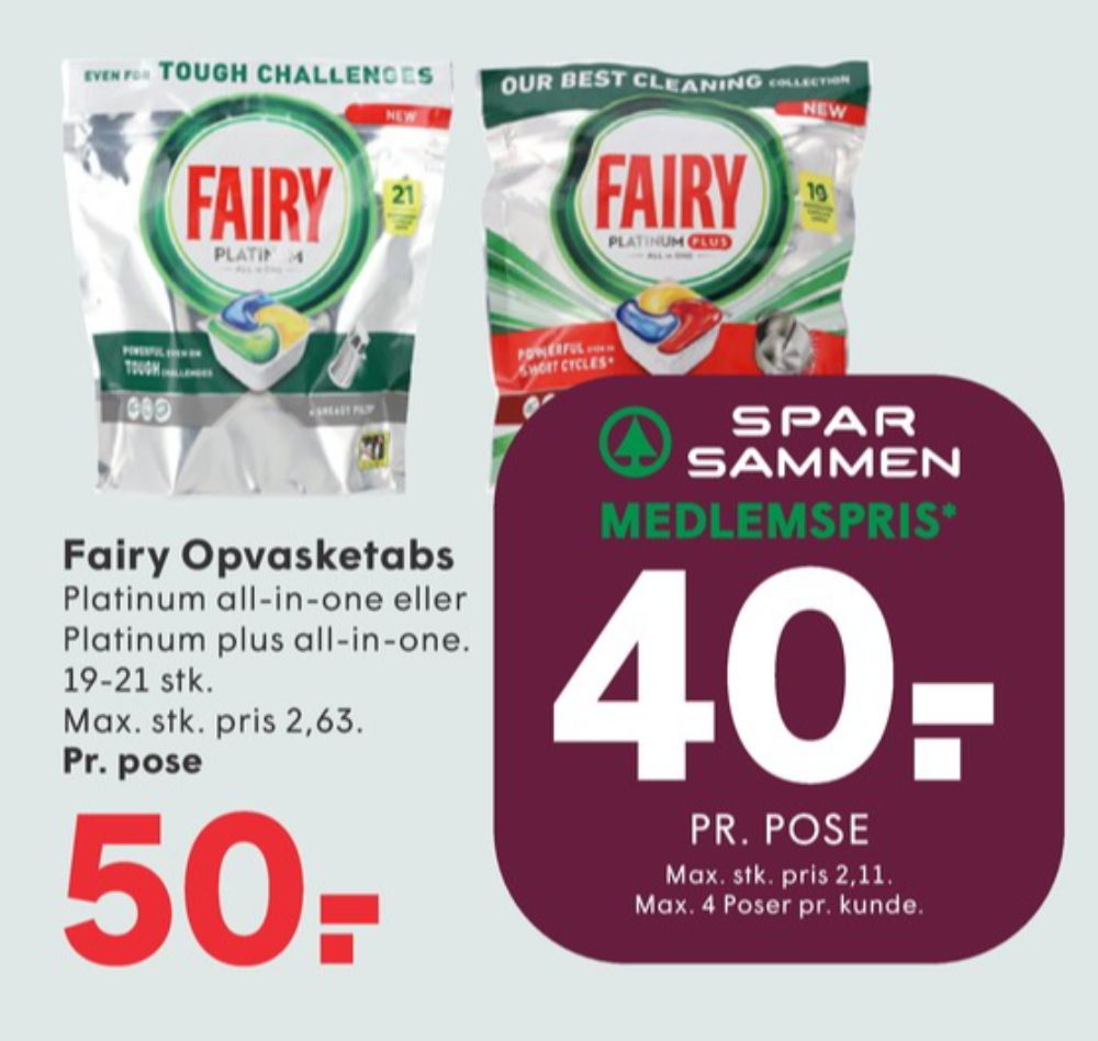 Fairy, Maskinopvask-tabs