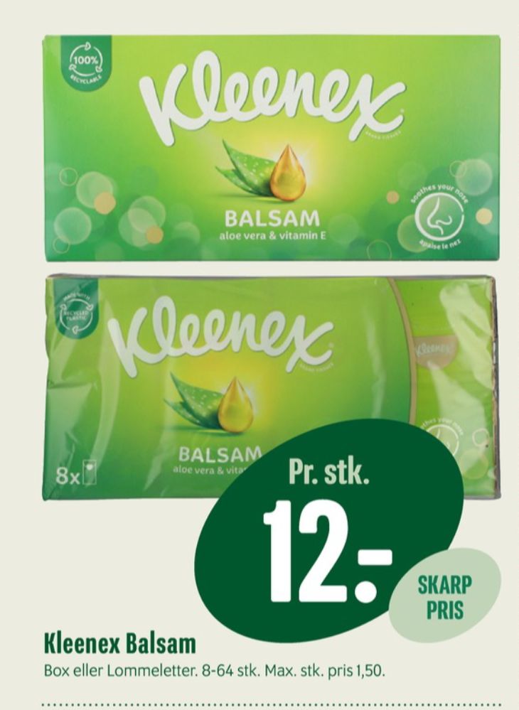 Kleenex, Lommetørklæder
