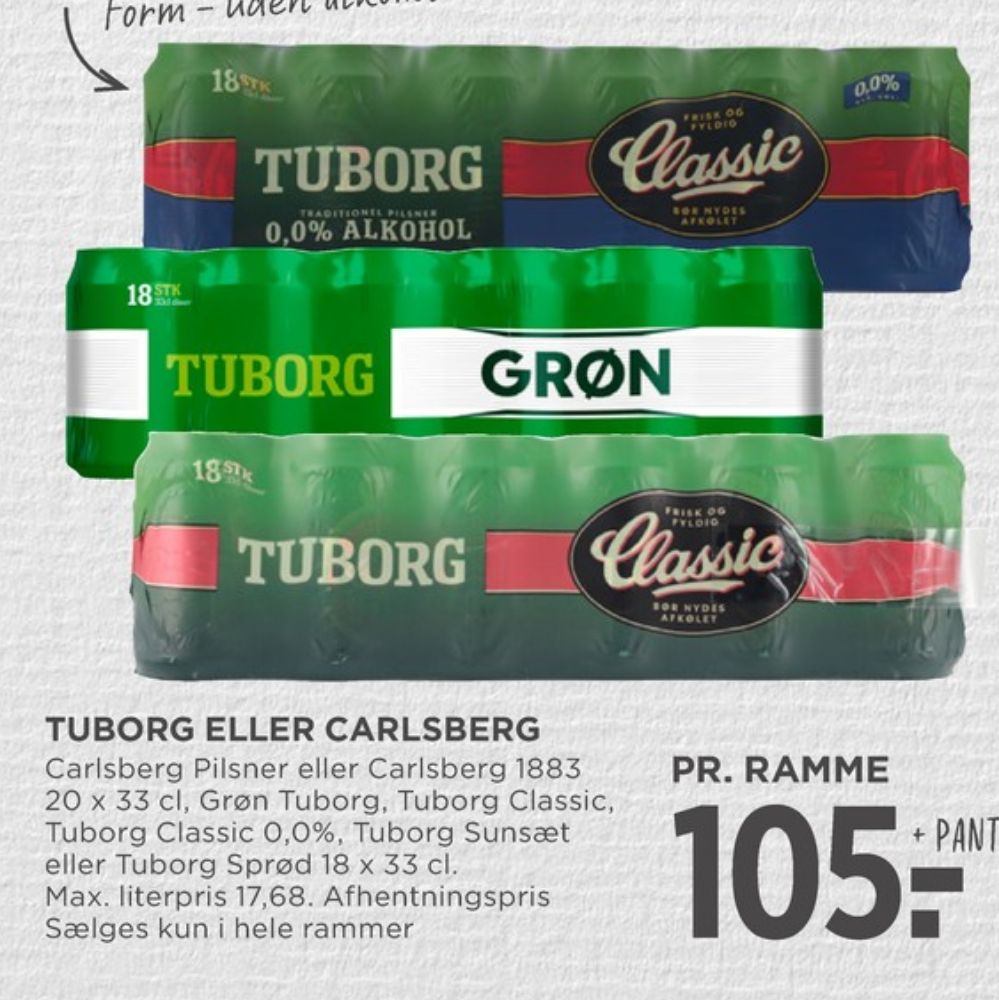 Tuborg Grøn, Øl 18 pk.