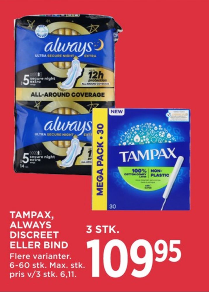 Tampax, Tamponer