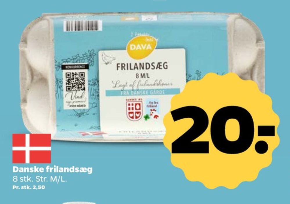 DAVA Foods, Frilandsæg S/M/L