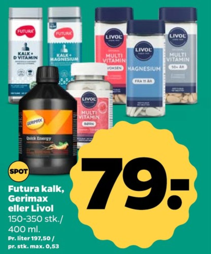 Futura, Vitaminer