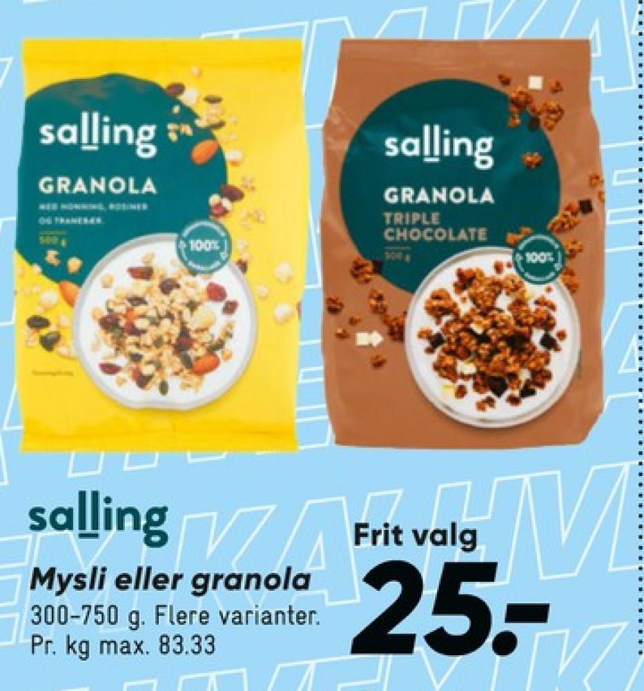 Salling, Granola med Honning, Rosiner og Tranebær