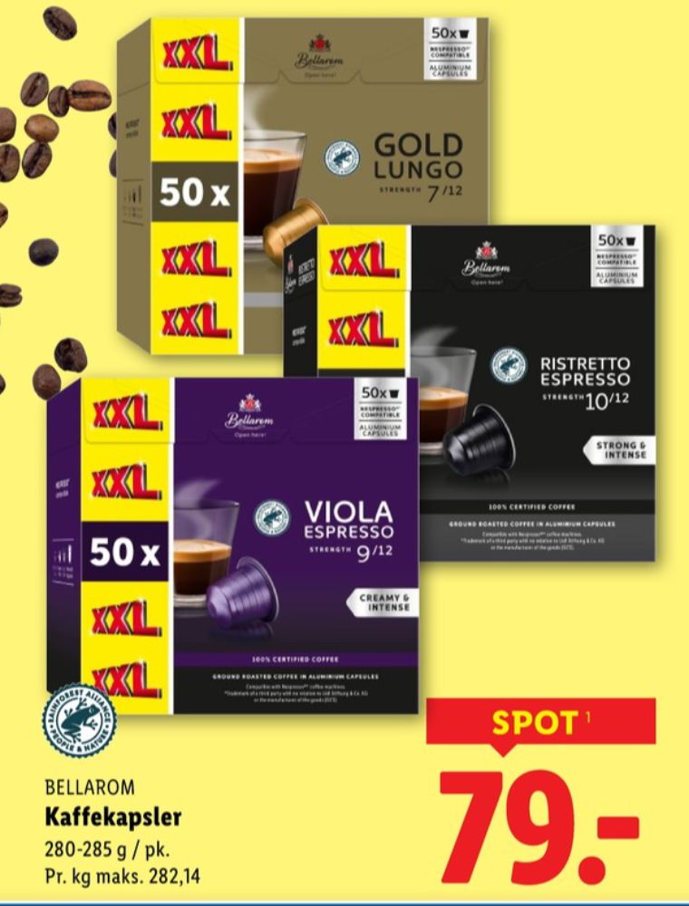 Bellarom Gold Lungo, Kaffekapsler