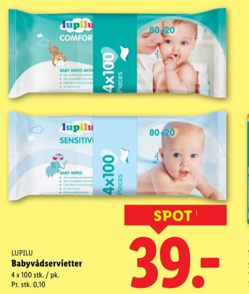 Lupilu, Vådservietter