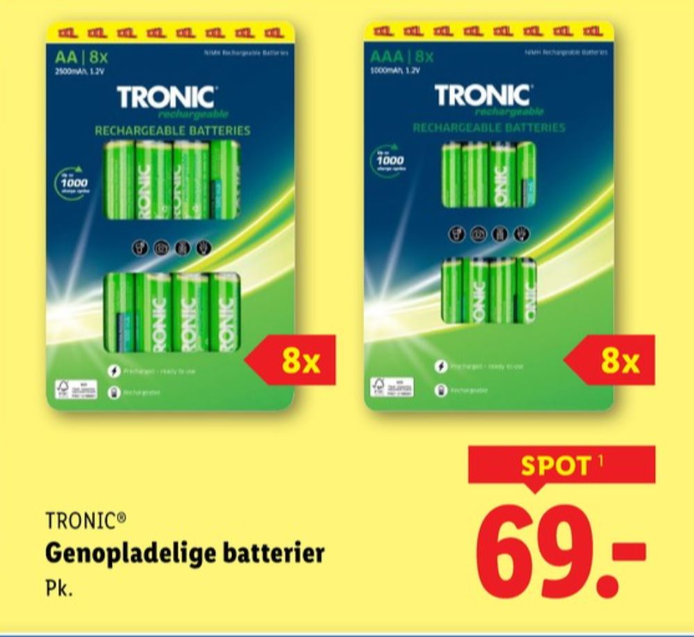 Tronic, Batterier