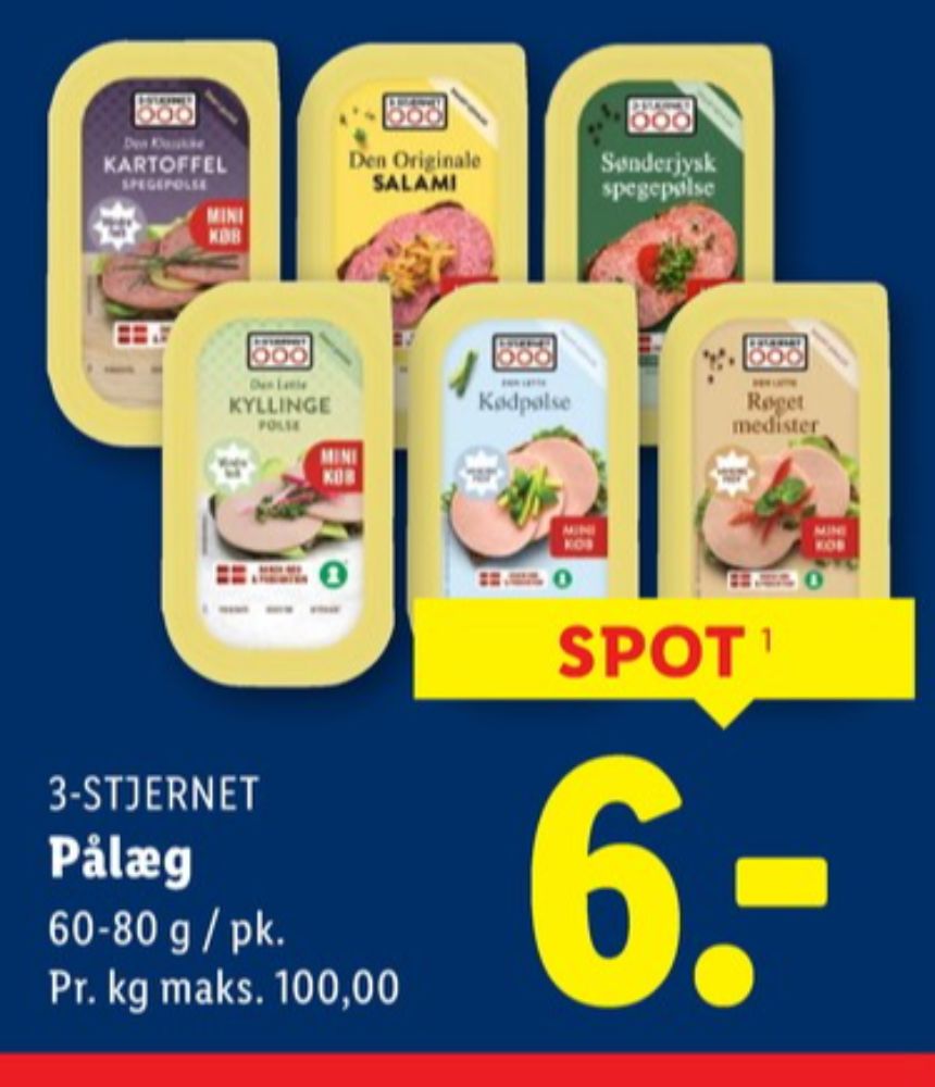 3-stjernet Gul bordpak, Kyllingepølse - Den Lette