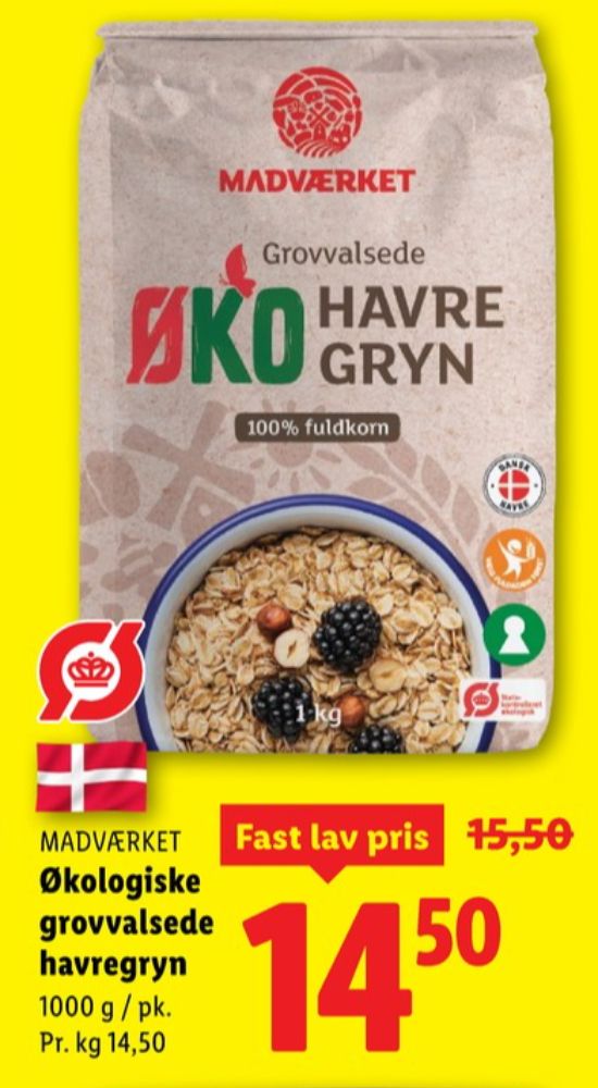 Madværket, Grovvalsede Havregryn