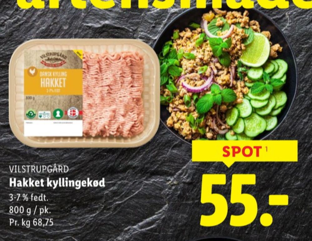 Vilstrupgård, Hakket kylling 3-7%