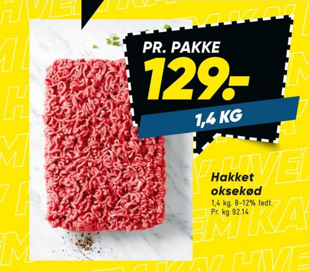 Hakket oksekød 8-12%