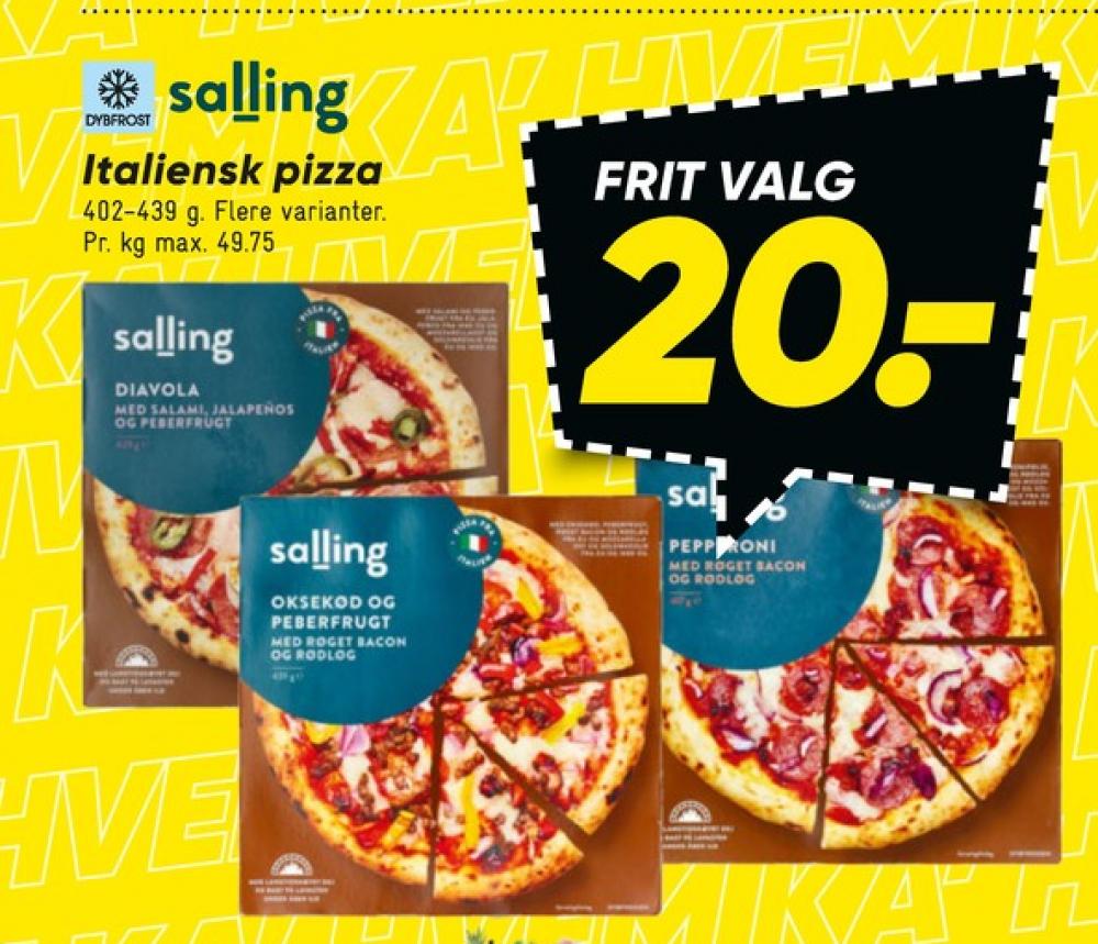 Salling, Pepperoni Røget Bacon og Rødløg Pizza