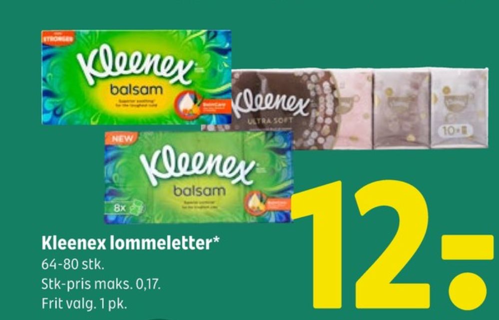 Kleenex, Lommetørklæder