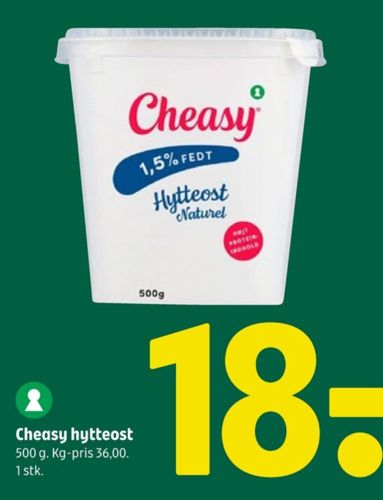 Cheasy, Hytteost naturel 1,5%