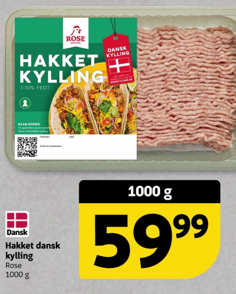 Rose, Hakket kylling 7-10%