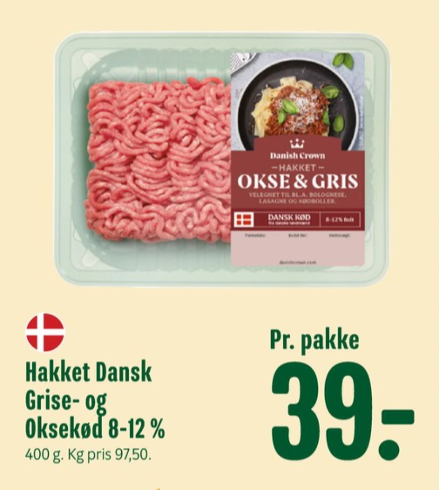 Danish Crown, Hakket gris og oksekød 8-12%