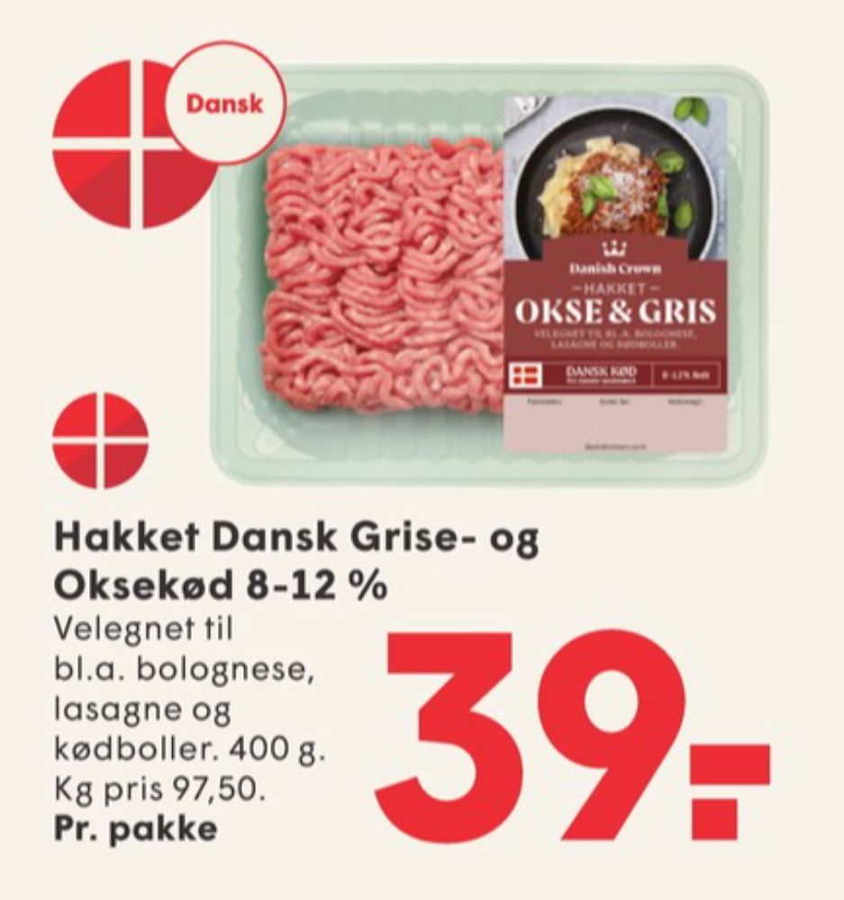 Danish Crown, Hakket gris og oksekød 8-12%