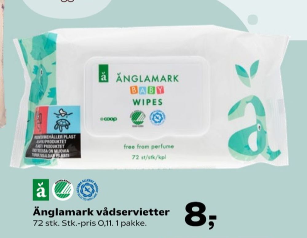 Änglamark, Vådservietter
