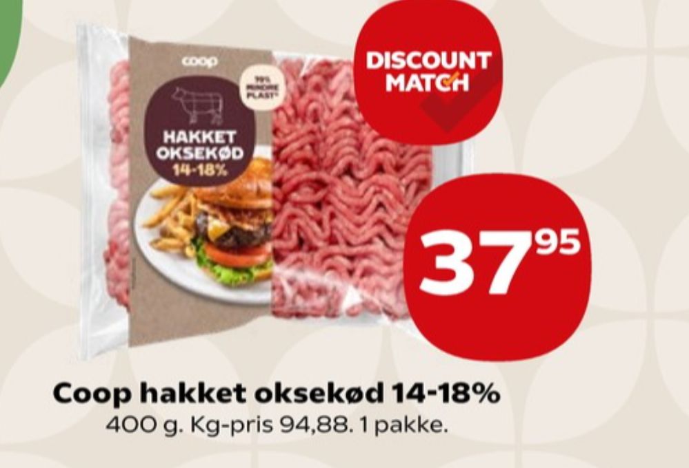 Coop, Hakket oksekød 14-18%
