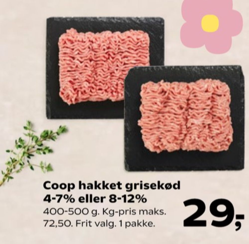 Coop, Hakket grisekød 8-12%