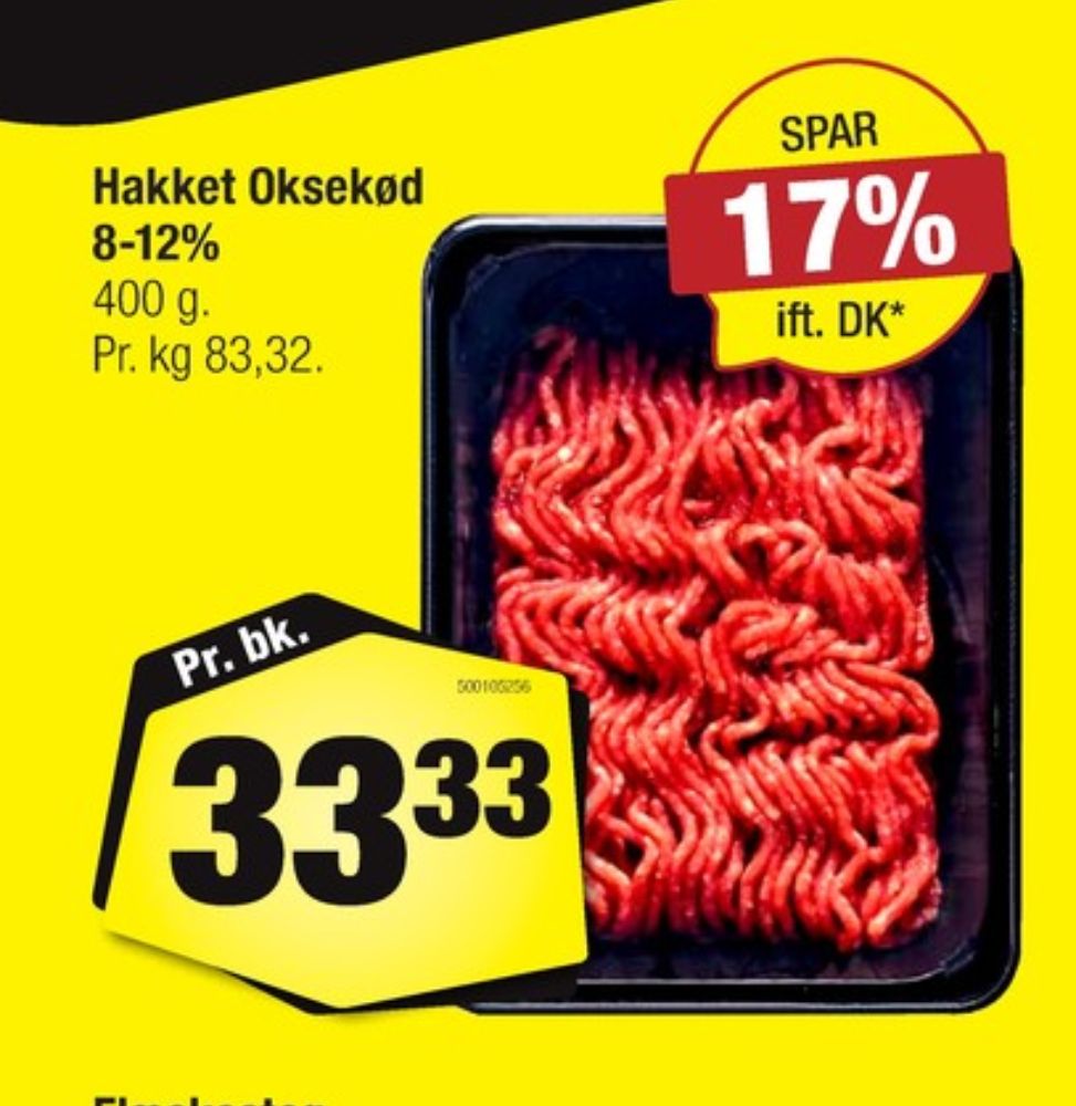 Hakket oksekød 8-12%