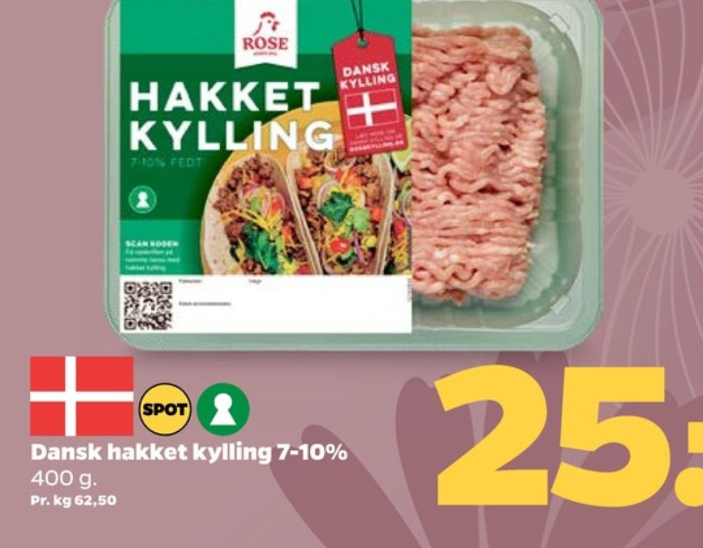 Rose, Hakket kylling 7-10%