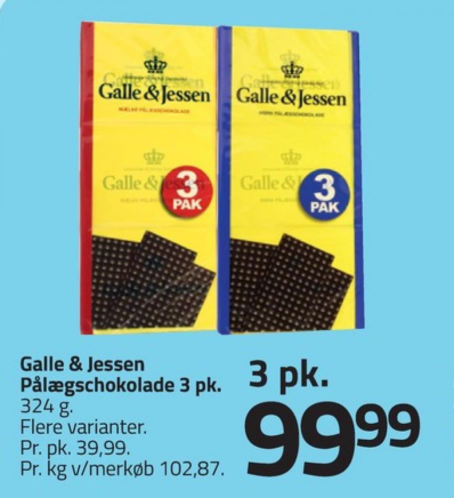 Galle & Jessen, Pålægschokolade Mælk