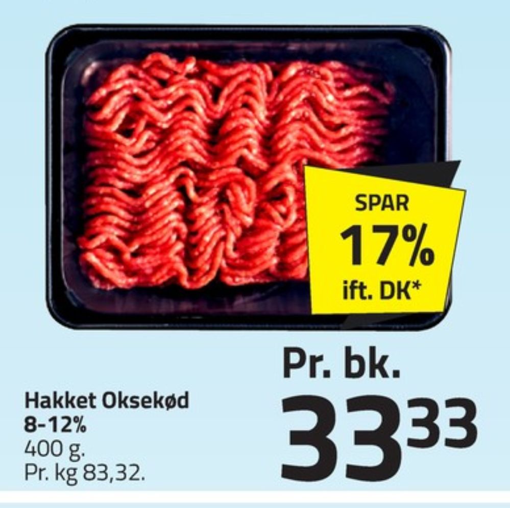 Hakket oksekød 8-12%
