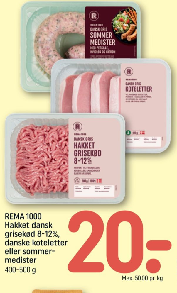 Rema 1000, Hakket grisekød 8-12%