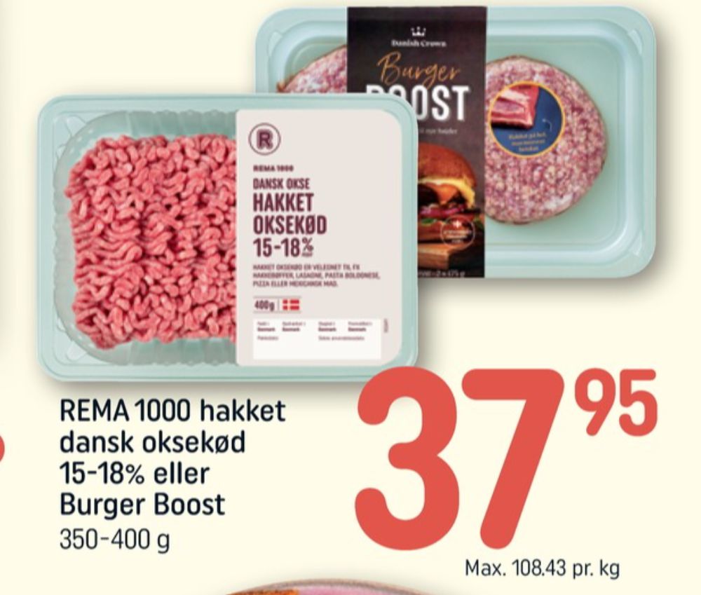 Rema 1000, Hakket oksekød 15-18%