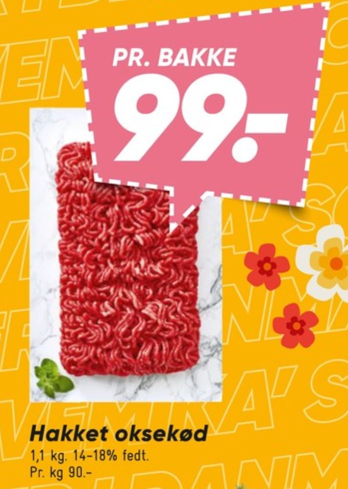 Hakket oksekød 14-18%