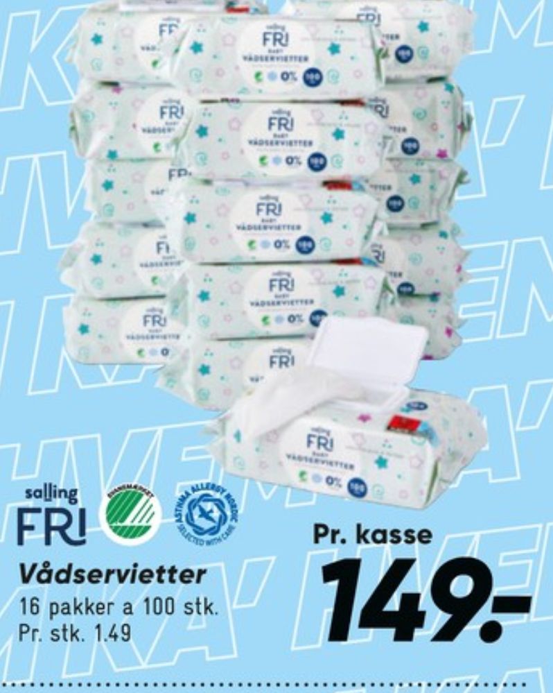 Salling Fri, Vådservietter